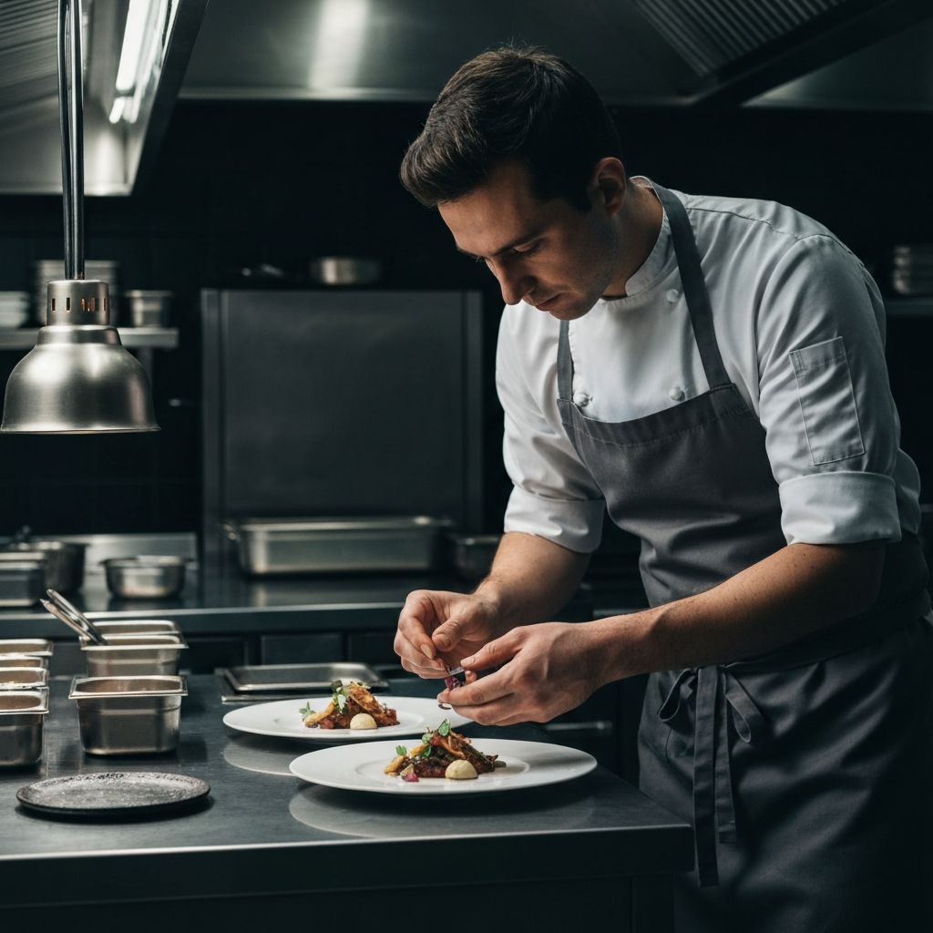 Chef plating a dish